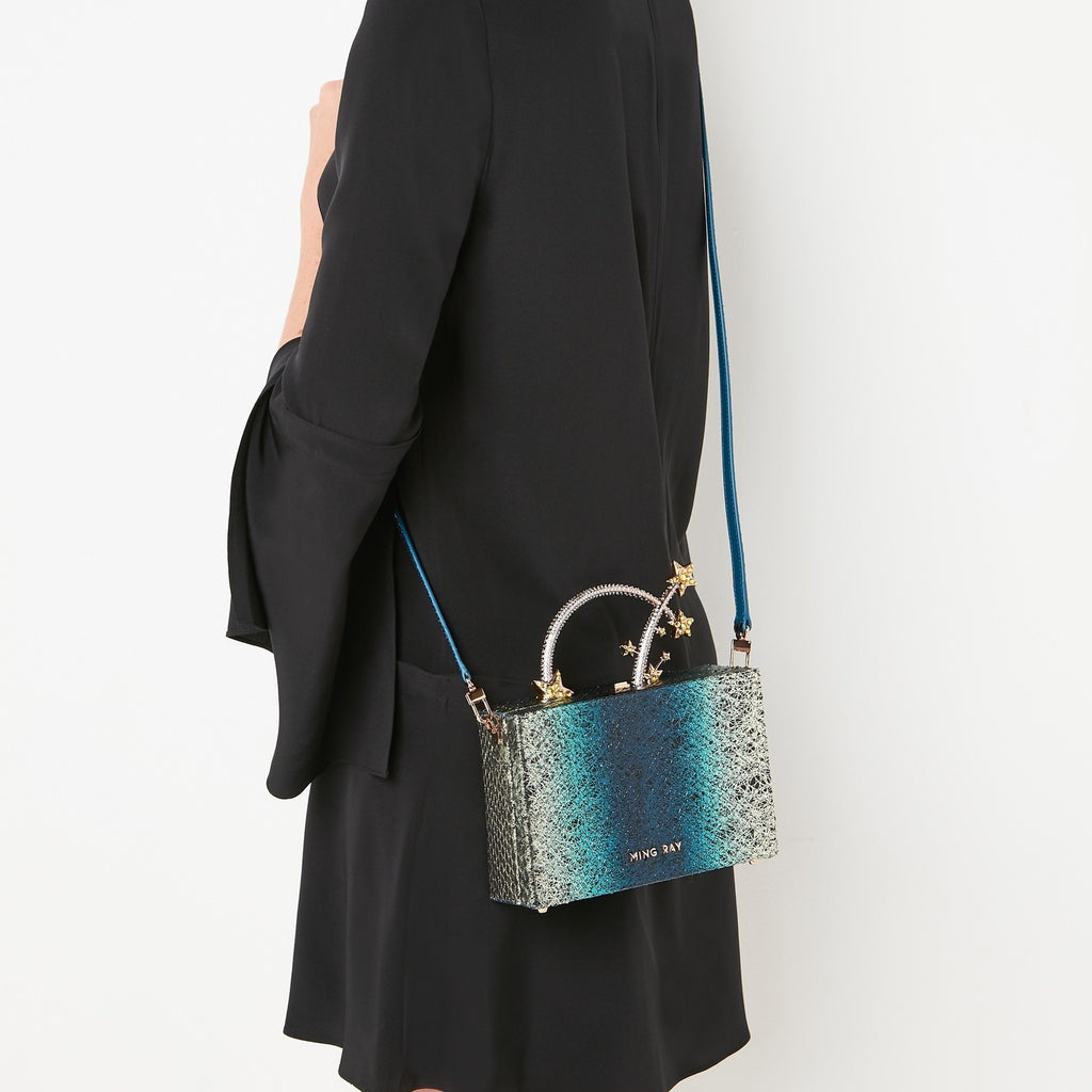 Blue Starburst Dione Box Bag