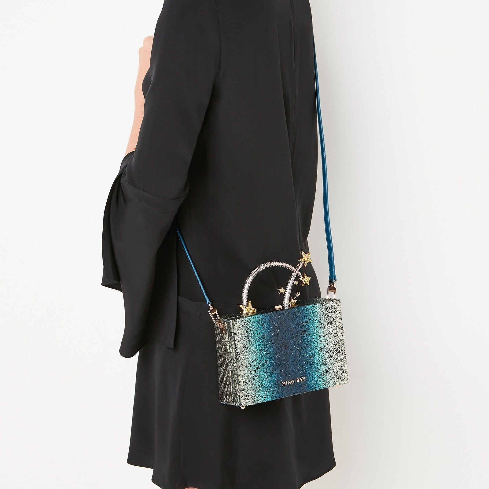 Blue Starburst Dione Box Bag