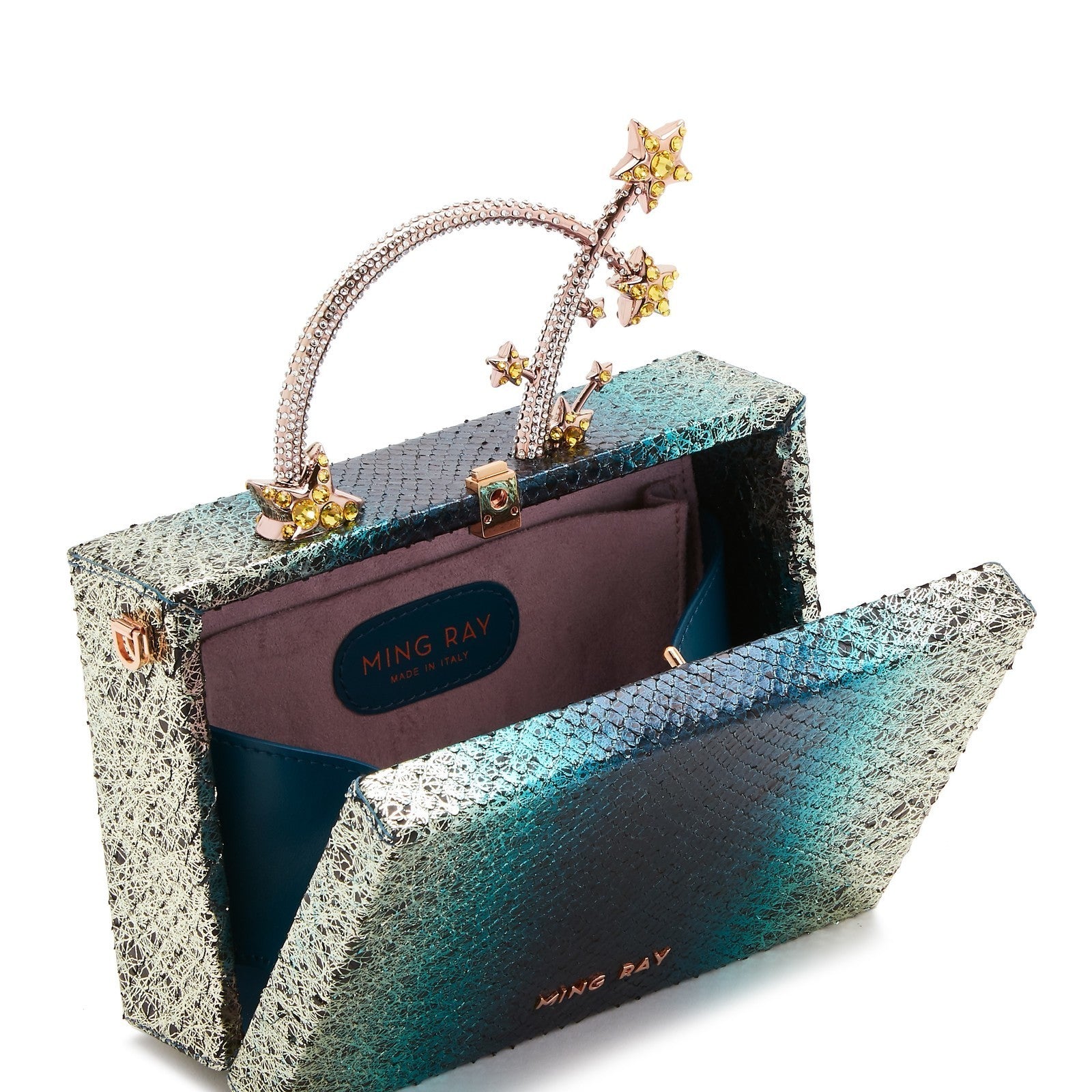 Blue Starburst Dione Box Bag