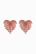 Peony Pink Heart Shaped Earrings