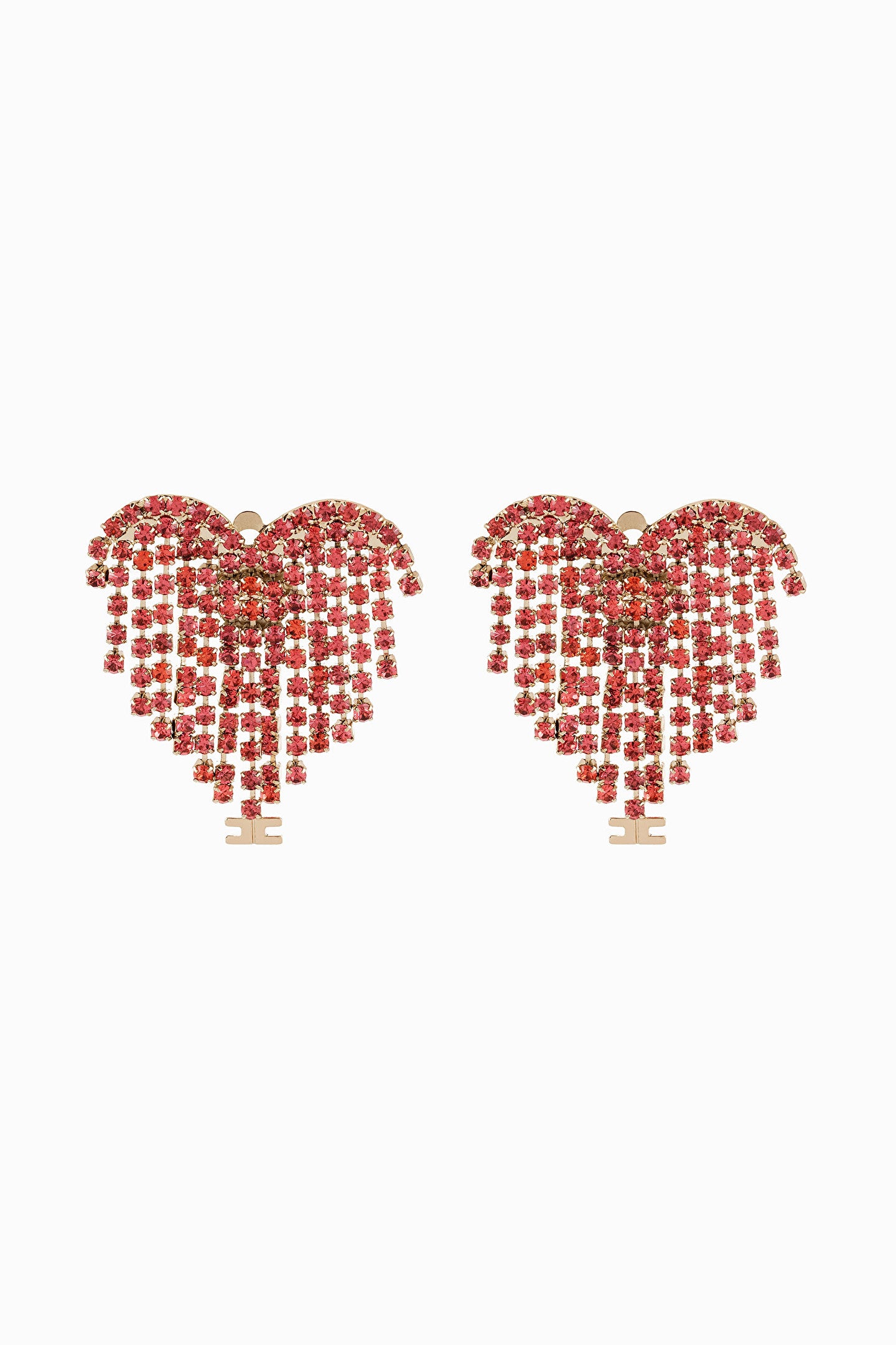 Peony Pink Heart Shaped Earrings