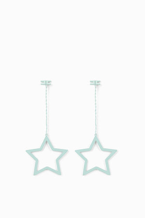 Aquamarine Pendant Earrings with Star