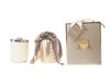 Ivory Herringbone Candle with silk scarf and Bee lid