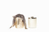Ivory Herringbone Candle with silk scarf and Bee lid