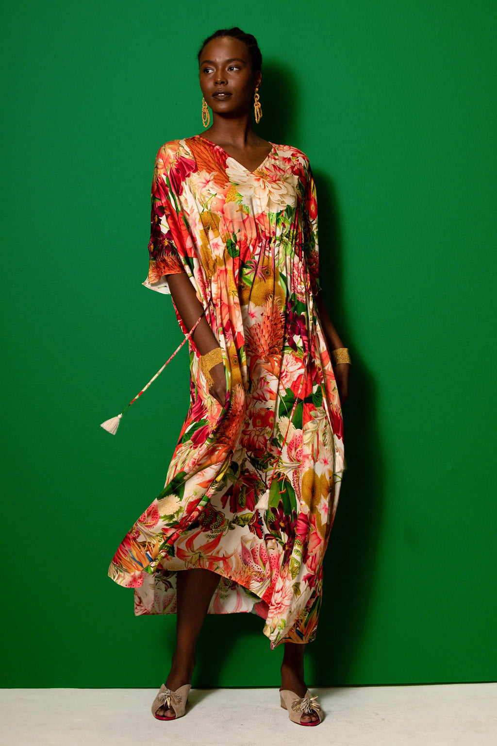 Garden print Guida Kaftan