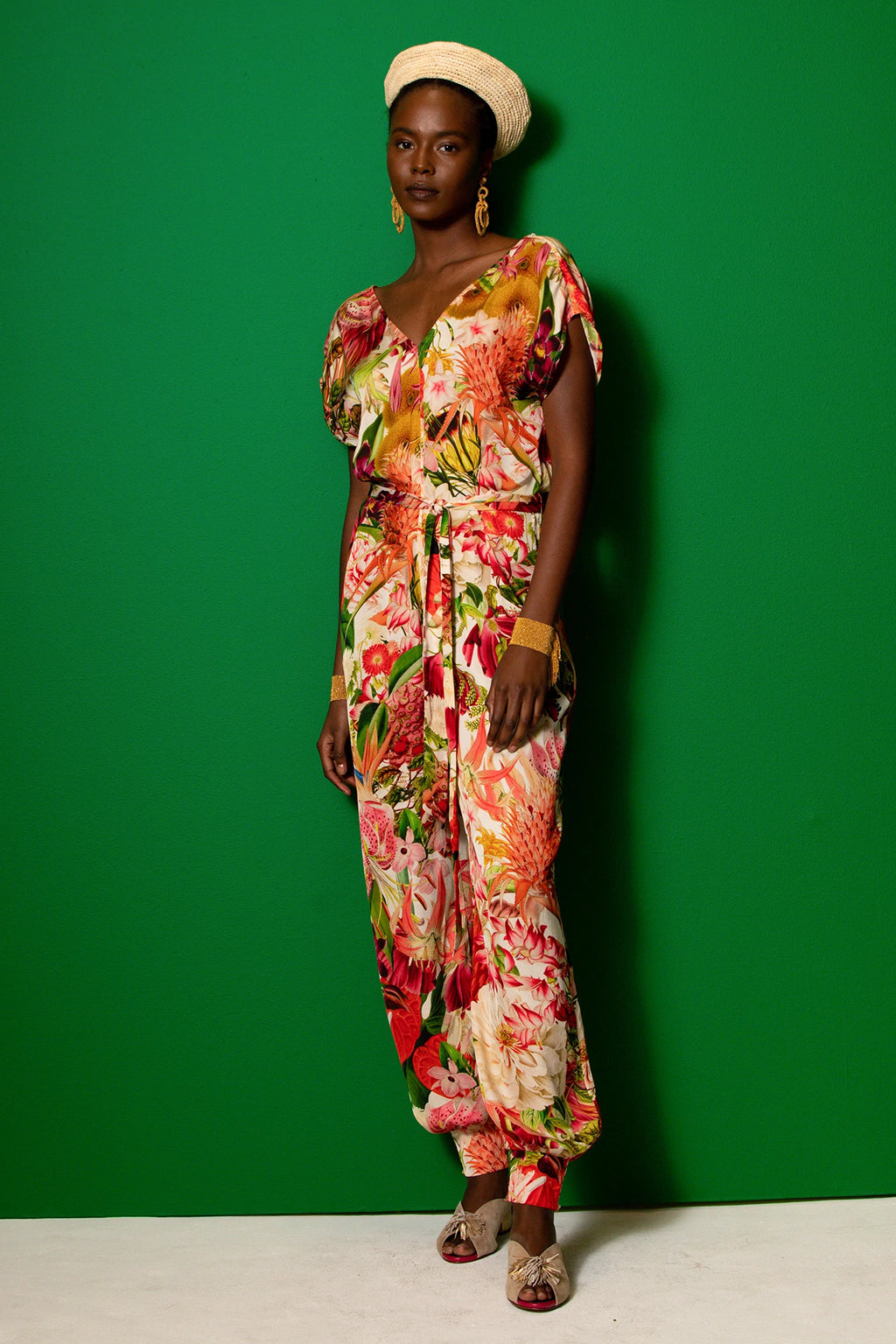 Garden print jumpsuit