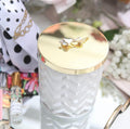 White Herringbone Candle with silk scarf
