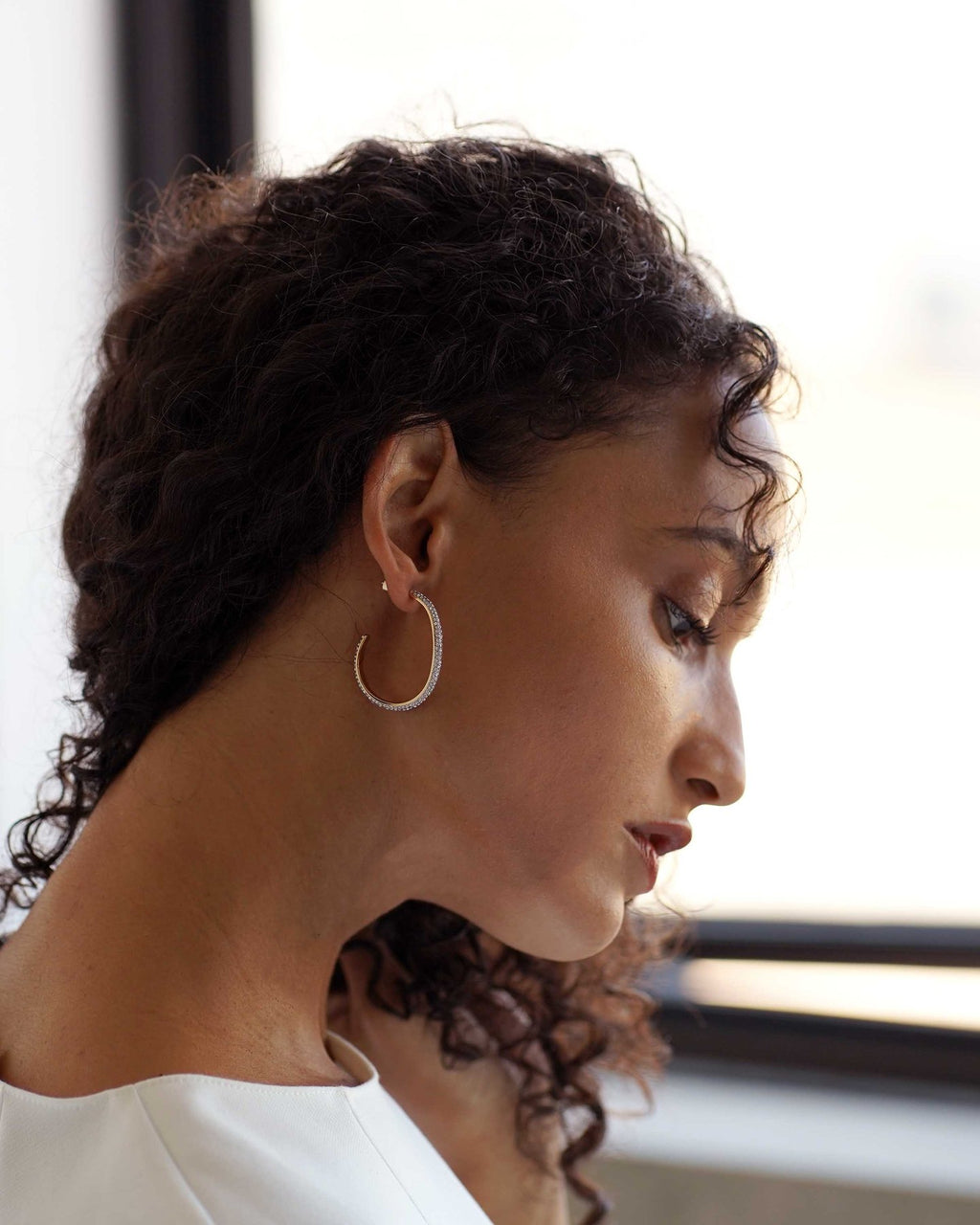 Gold pave Mini Calypso Hoop Earrings