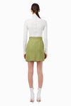 Green Embroidered Mini Skirt
