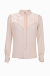 Dusty Pink Blouse with Star Embroidery