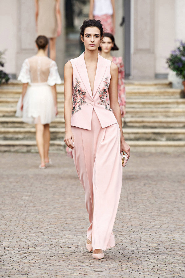 Antique Rose sleeveless Jacket with embroideries