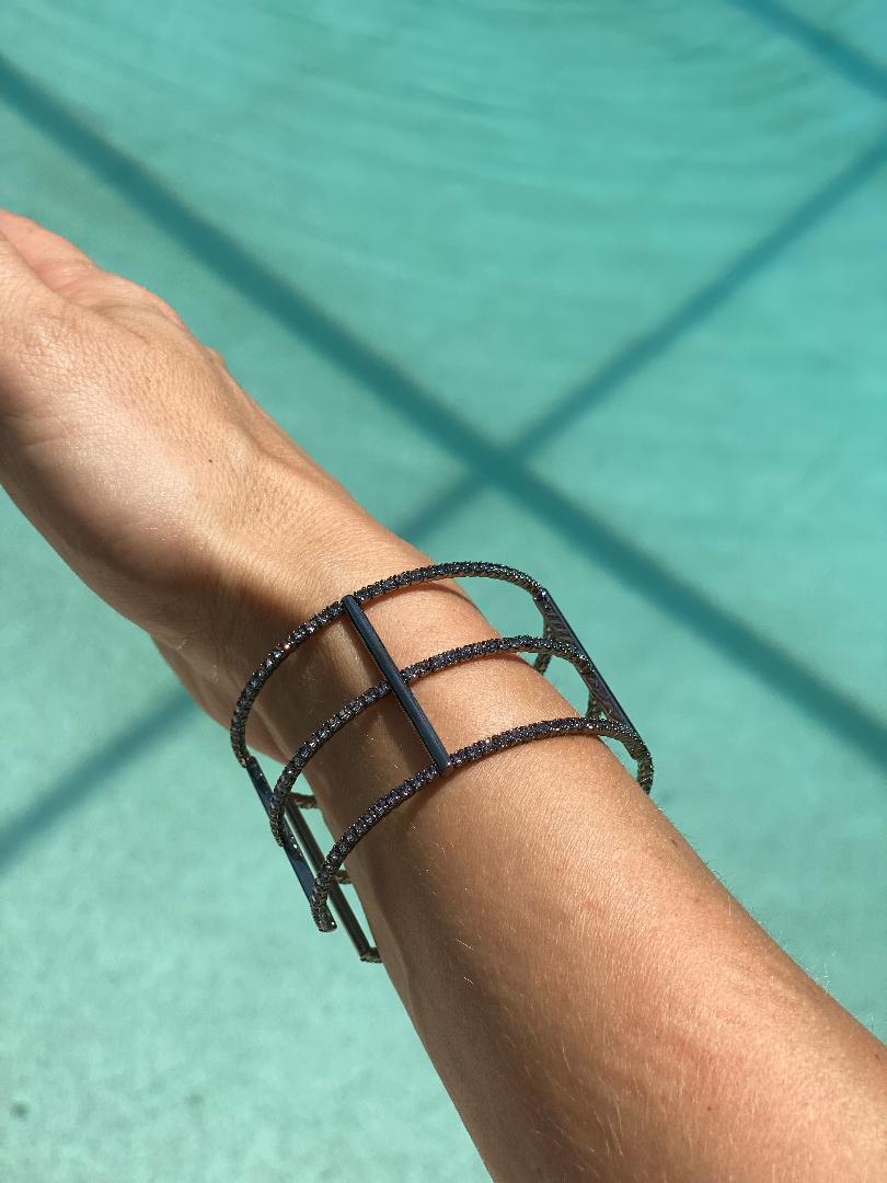 Gun metal Triple Single Row bracelet