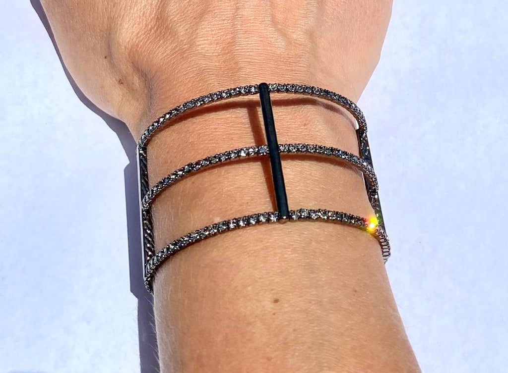 Gun metal Triple Single Row bracelet