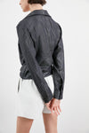 Black silver striped knotted front Jenya Shirt