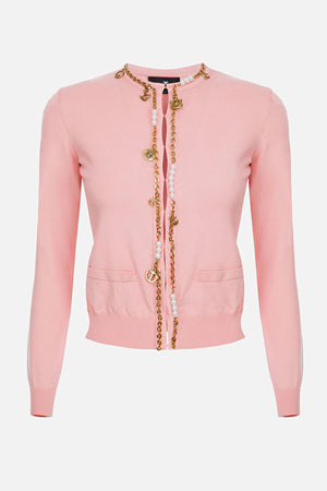 Pink Sweater Jacket with Charms