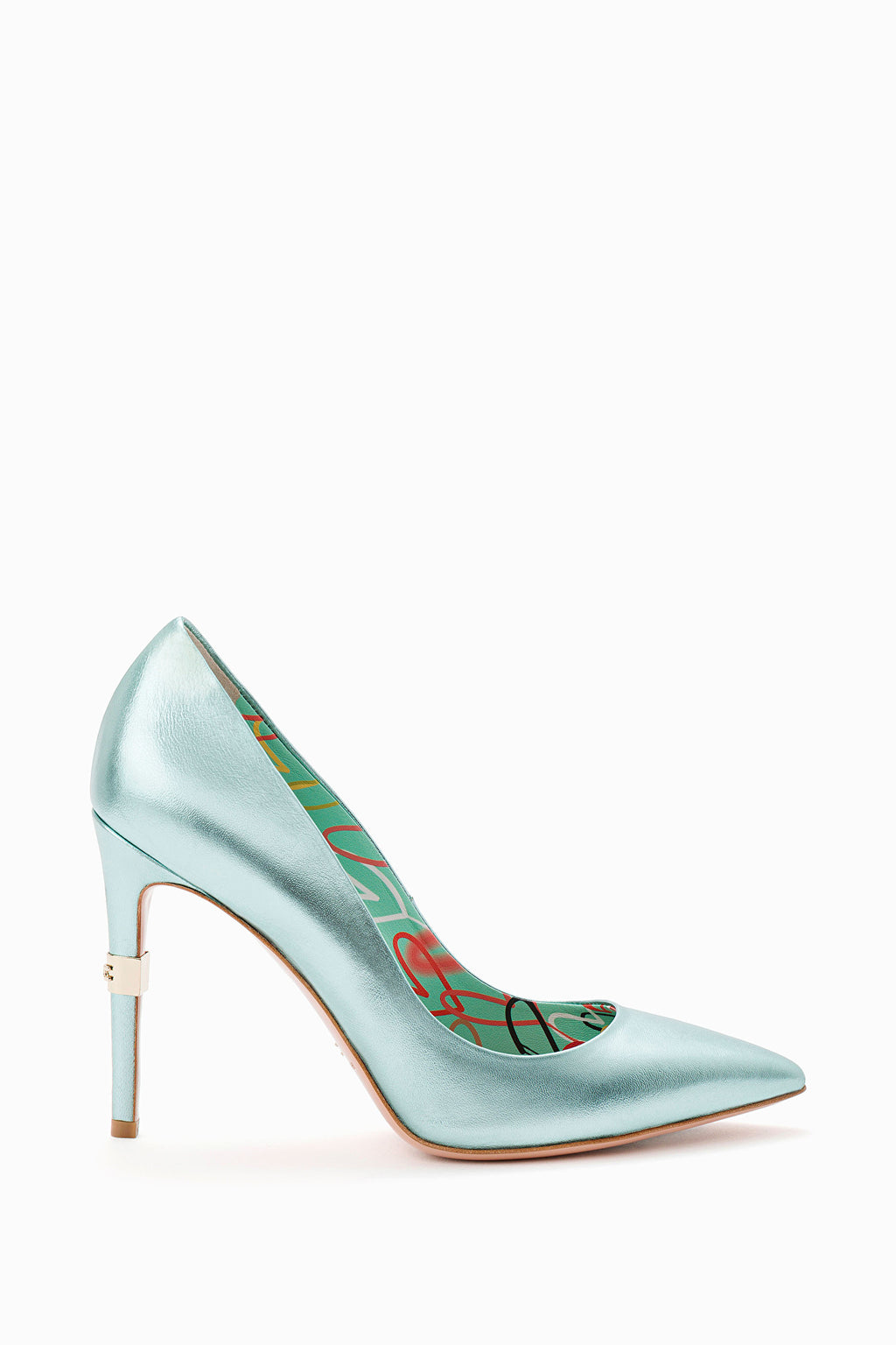 Aquamarine Metallic Pumps