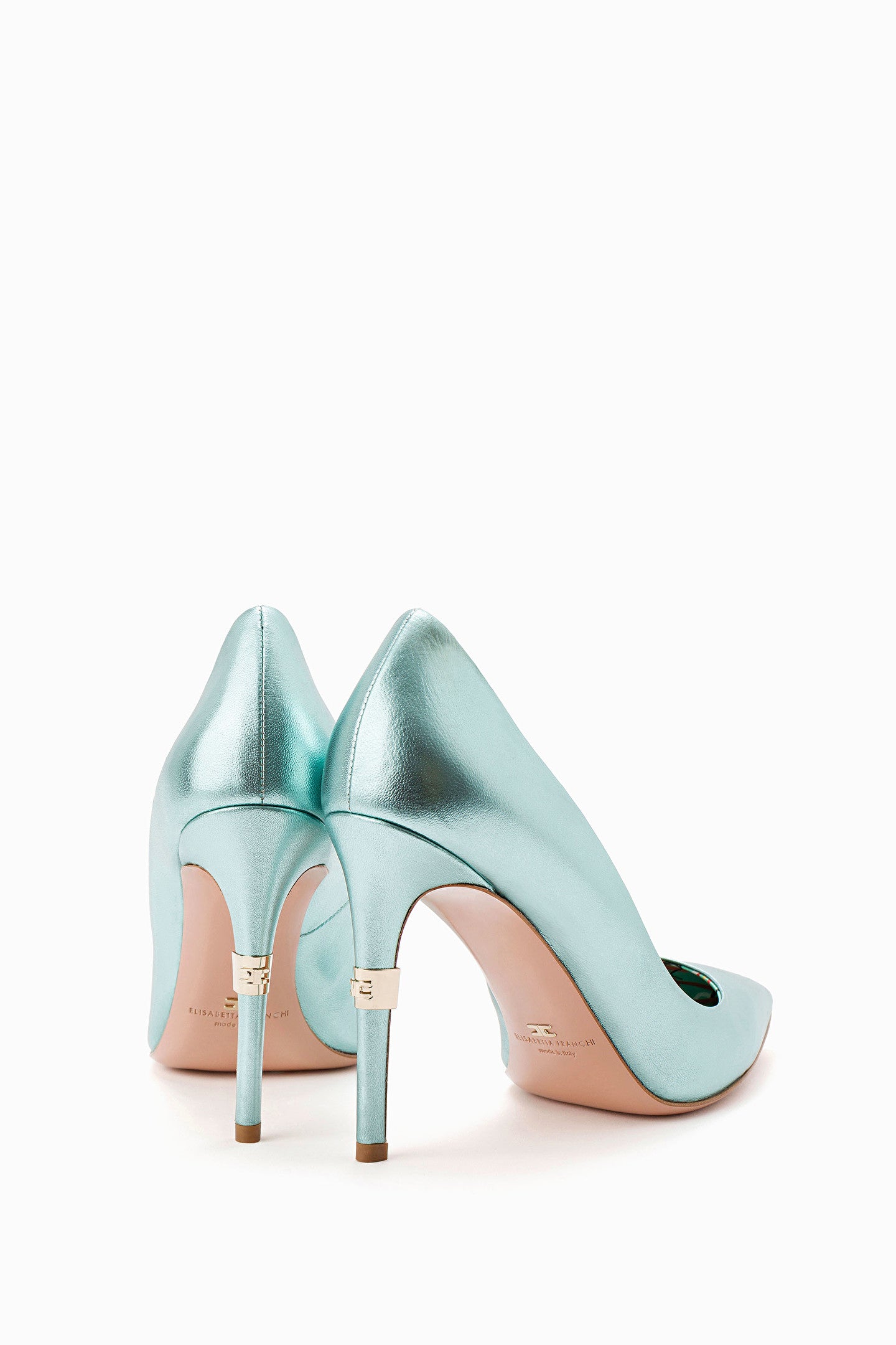 Aquamarine Metallic Pumps
