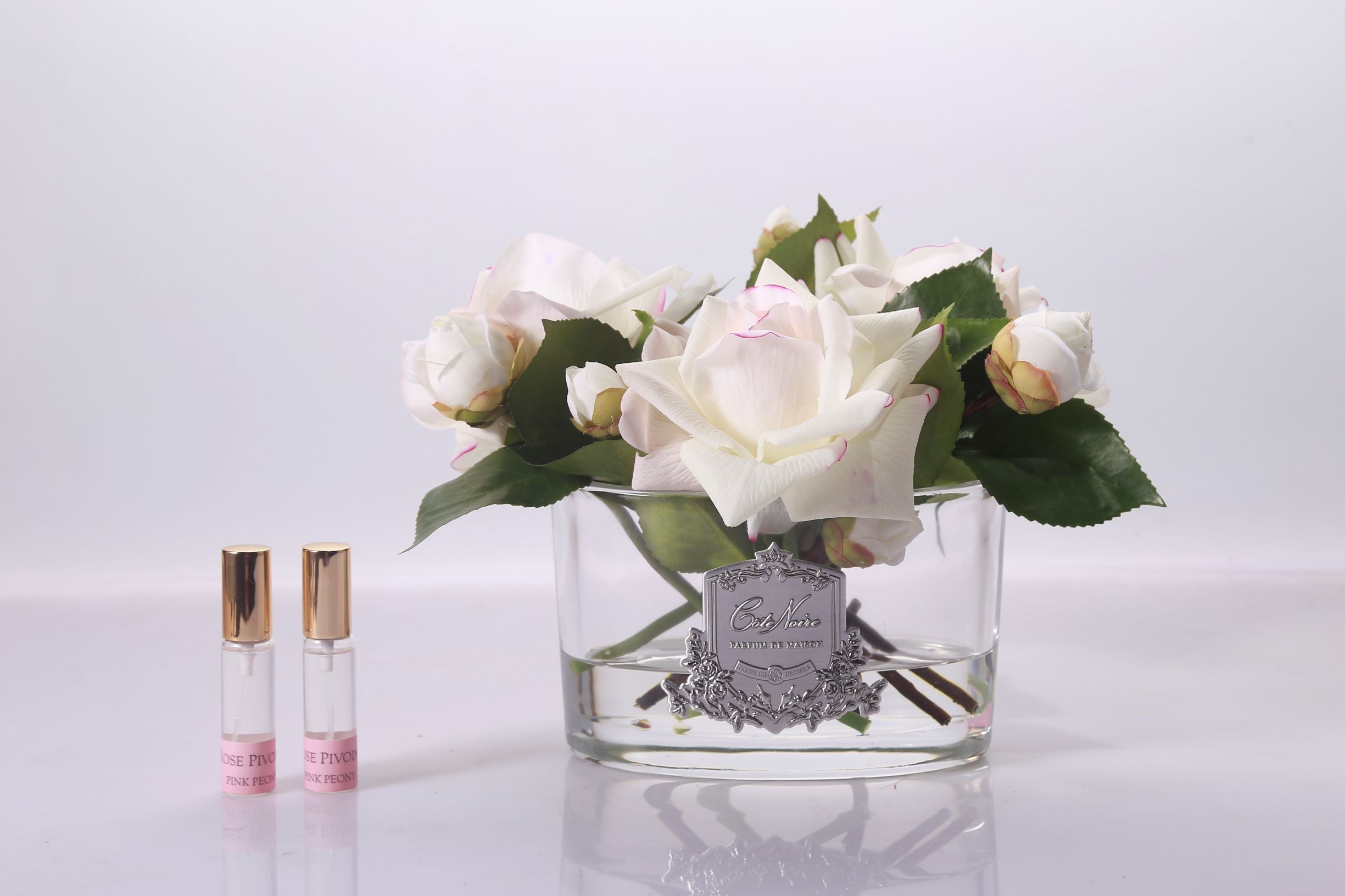 Blush Rose Bouquet Flower Diffuser in Oval Vase