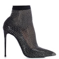 Black Gilda crystal sock pump 100 mm heel