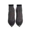 Black Gilda crystal sock pump 100 mm heel