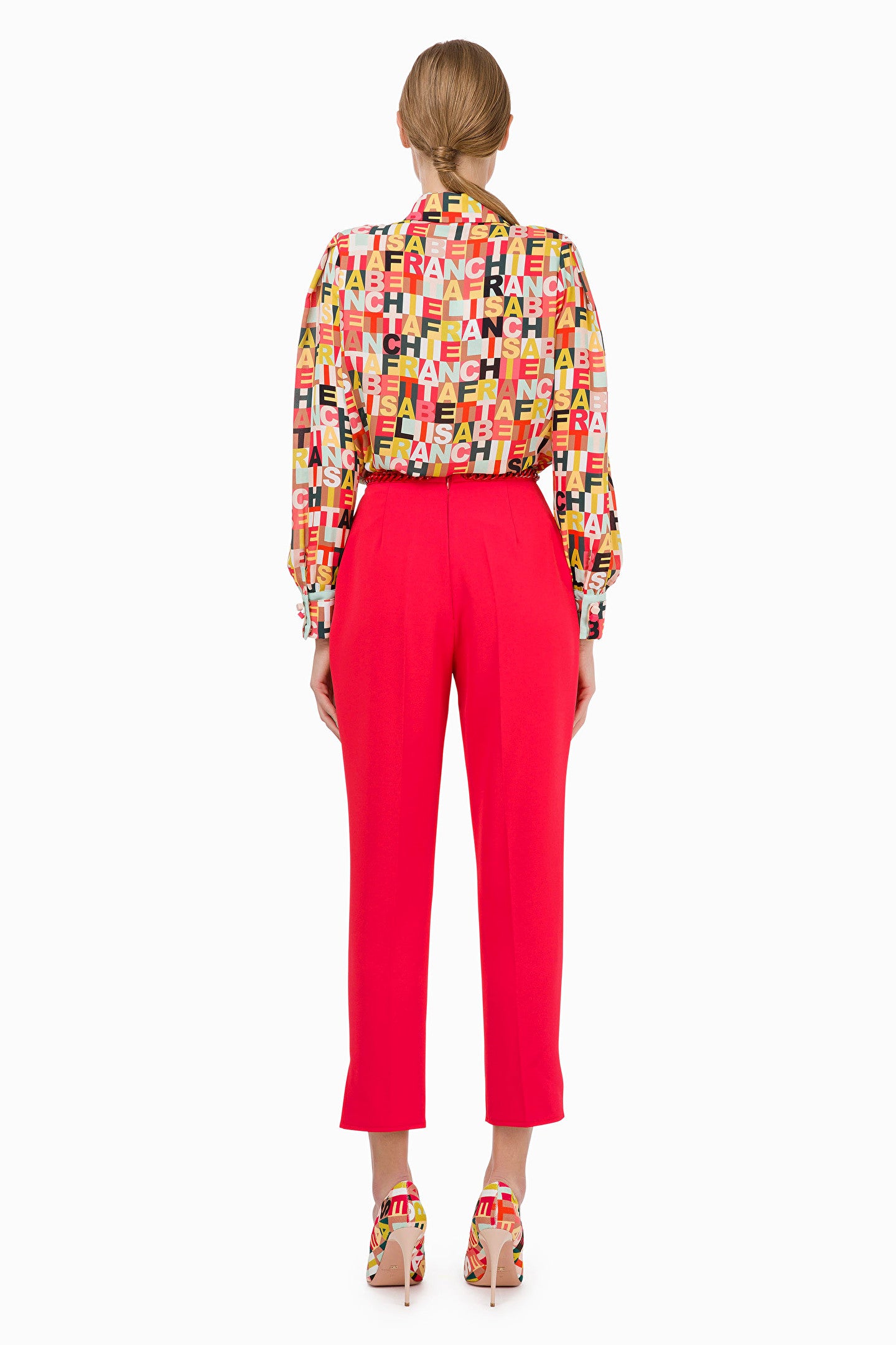 Red Classy Pants with Chain Belt